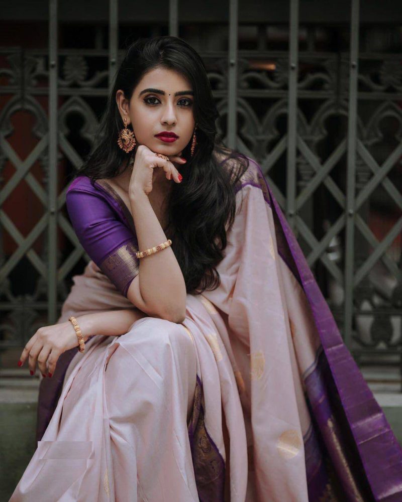 Soft Lichi Silk Saree – Timeless Elegance with Jacquard Work & Rich Pallu - Image 3